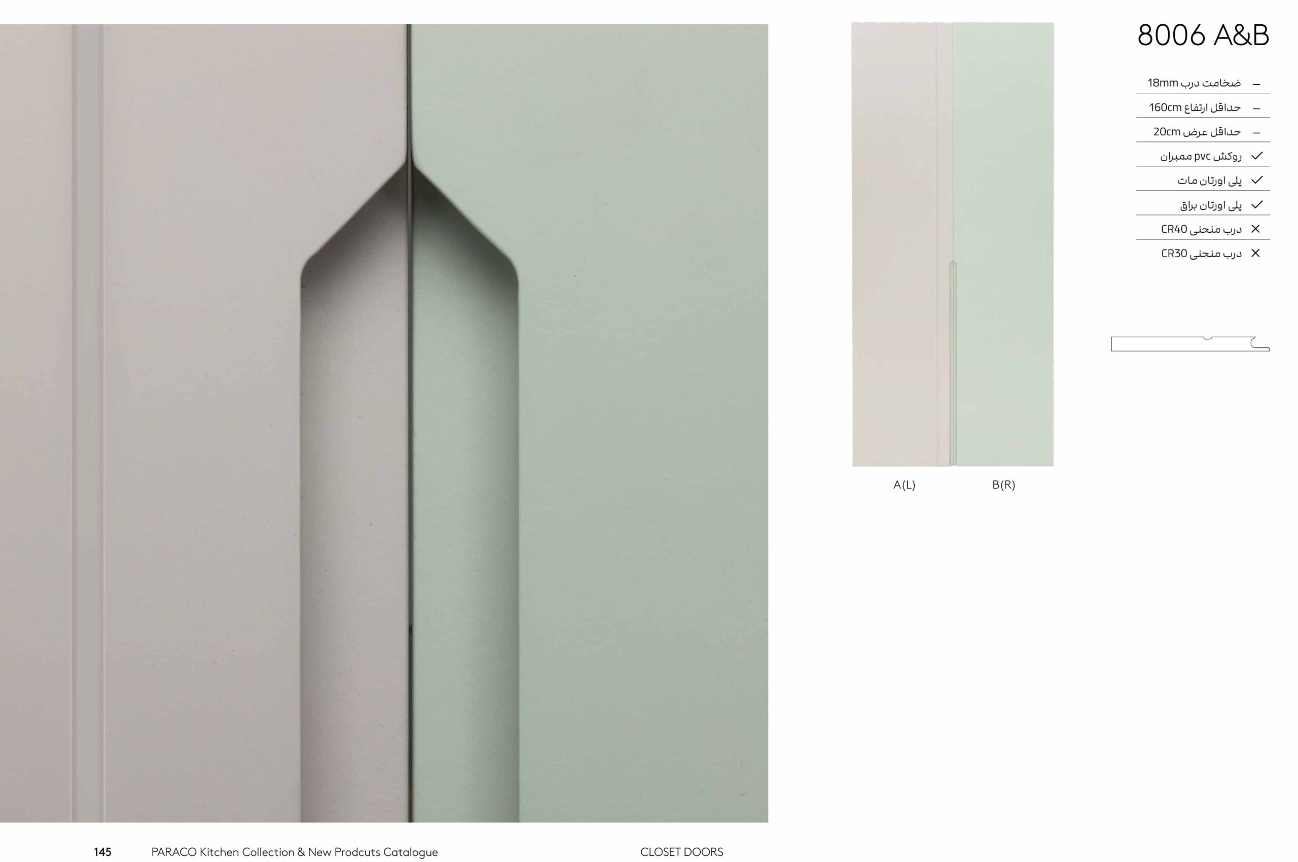 Closet Doors 8006 A-B درب کمد دیواری 8006A&B - Image 1